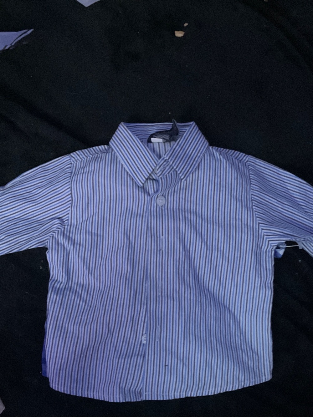 Nautica Blue and White Vertical Stripe Dress Shirt - Men